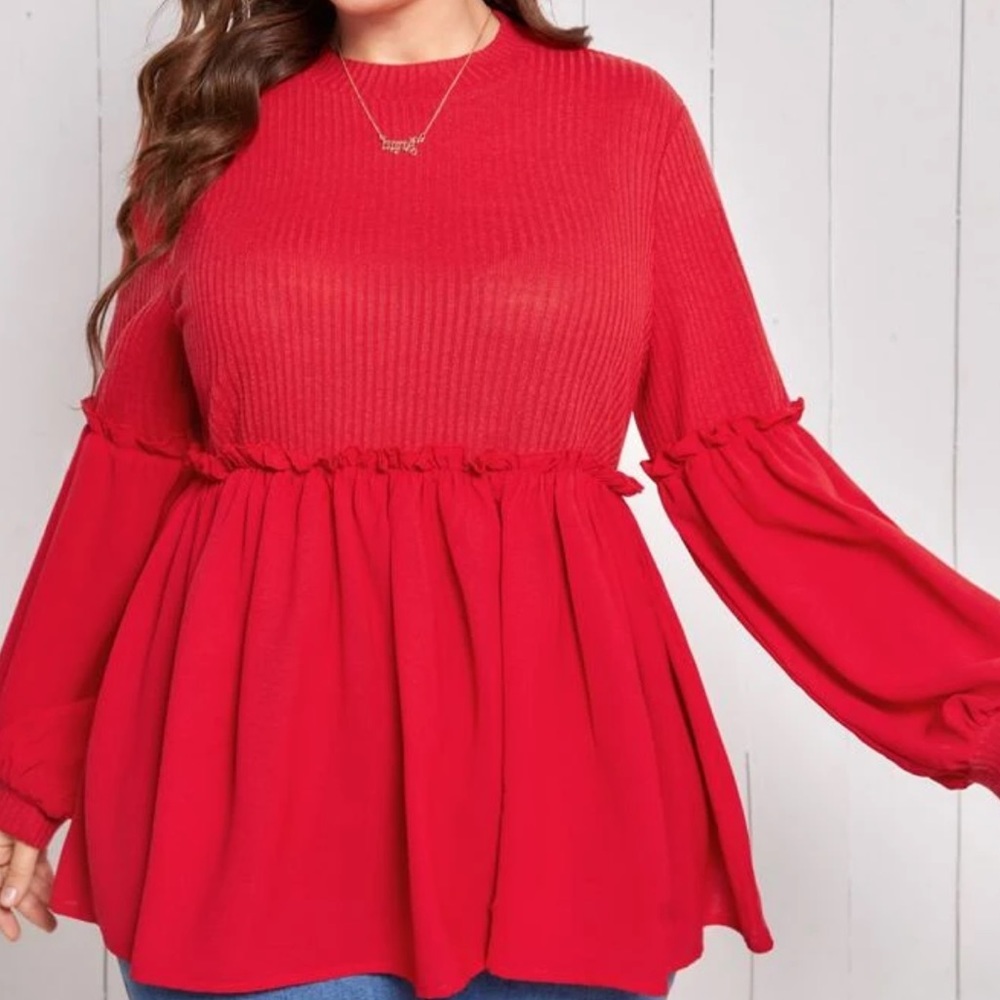 Red Peplum Top